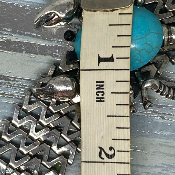 Western Scorpion Turquoise Pendant Chain Bracelet - Picture 8 of 9